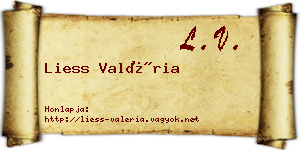 Liess Valéria névjegykártya